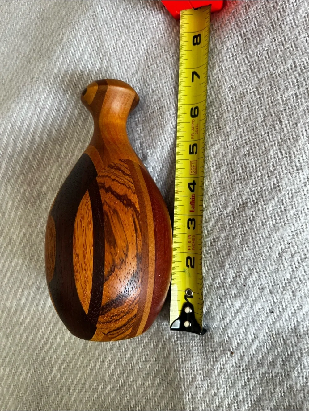 Handcrafted Two-Tone Segmented Hand turned Wooden Vase Mid century modern